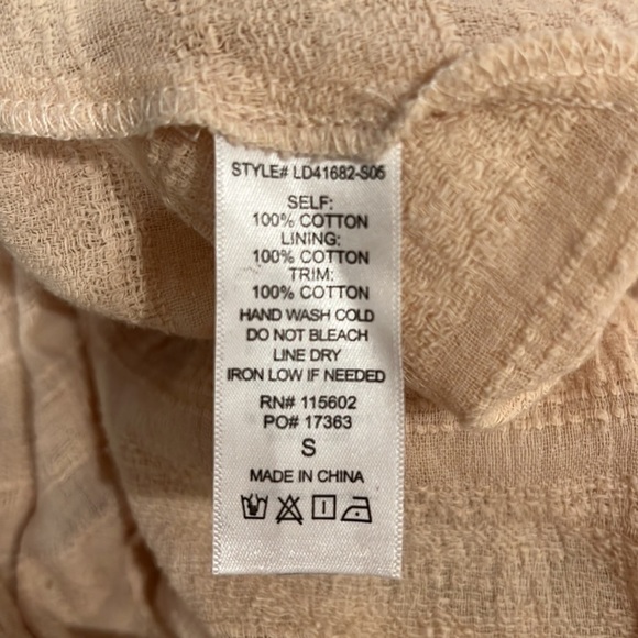 NWOT LUSH Tan Adjustable Spaghetti Strap Dress 100% Cotton SMALL - Picture 5 of 8